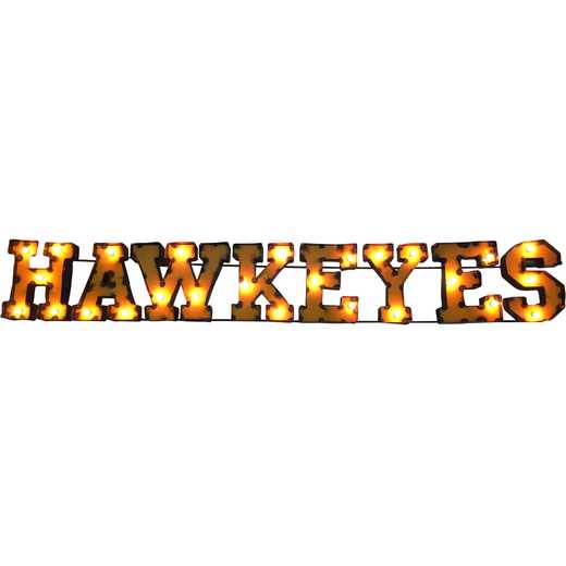 HAWKYSWDLGT: LRT Iowa Hawkeyes Metal Décor Lighted